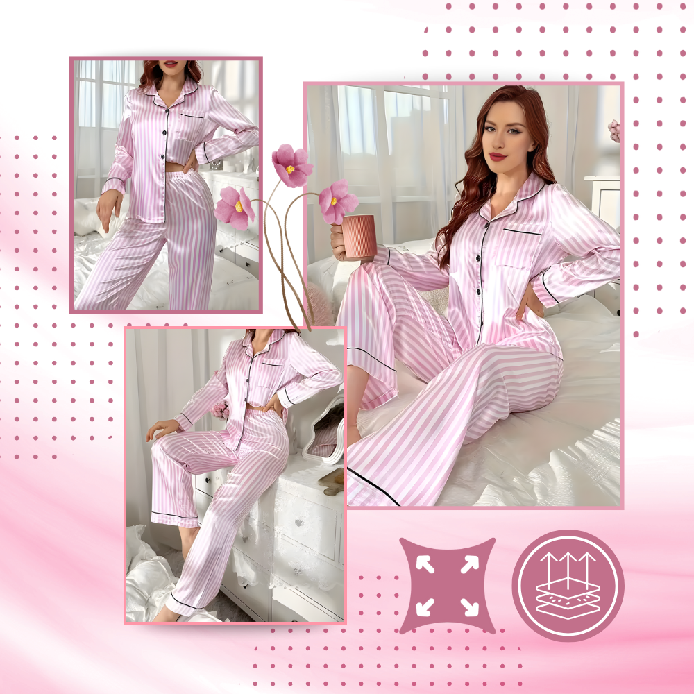 Rosa satengpyjamas for Kvinner - Ozerty