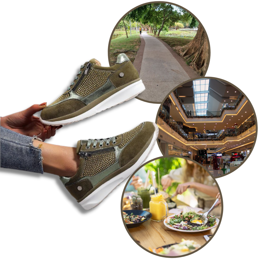 Sneakers med kiledesign og strass
- Ozerty