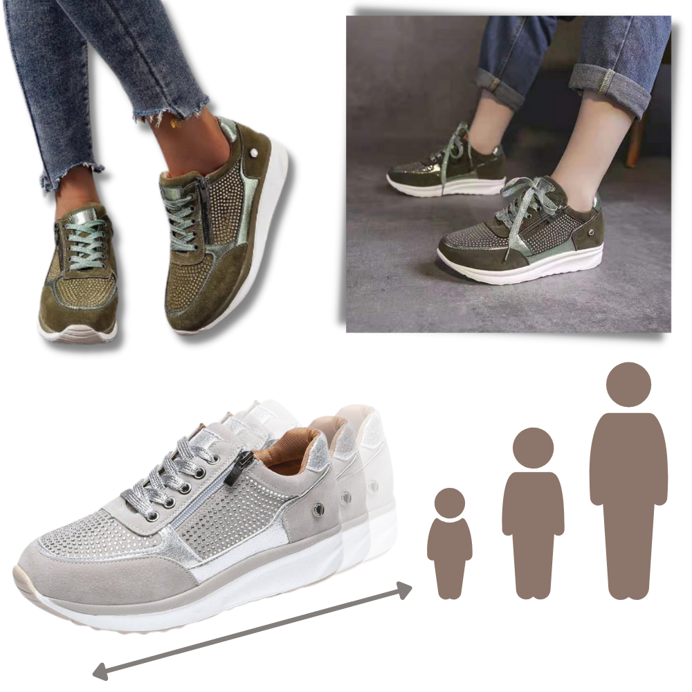 Sneakers med kiledesign og strass
- Ozerty