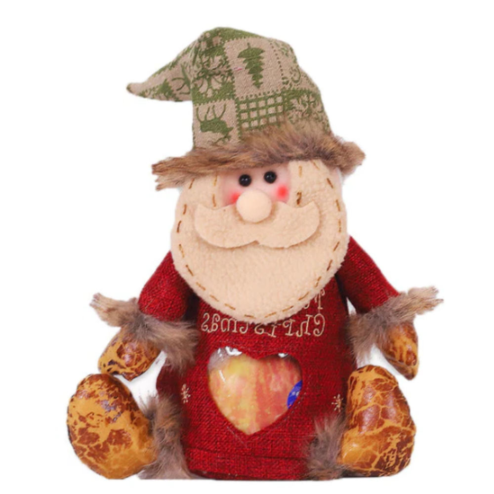 Gjenbrukbar Julegavepose med Glidelås -Julenisse - Ozerty