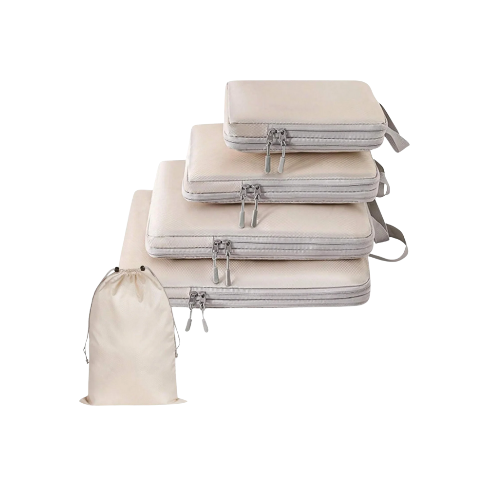 Zip Compress Bagasjeorganiserer -Beige - Ozerty