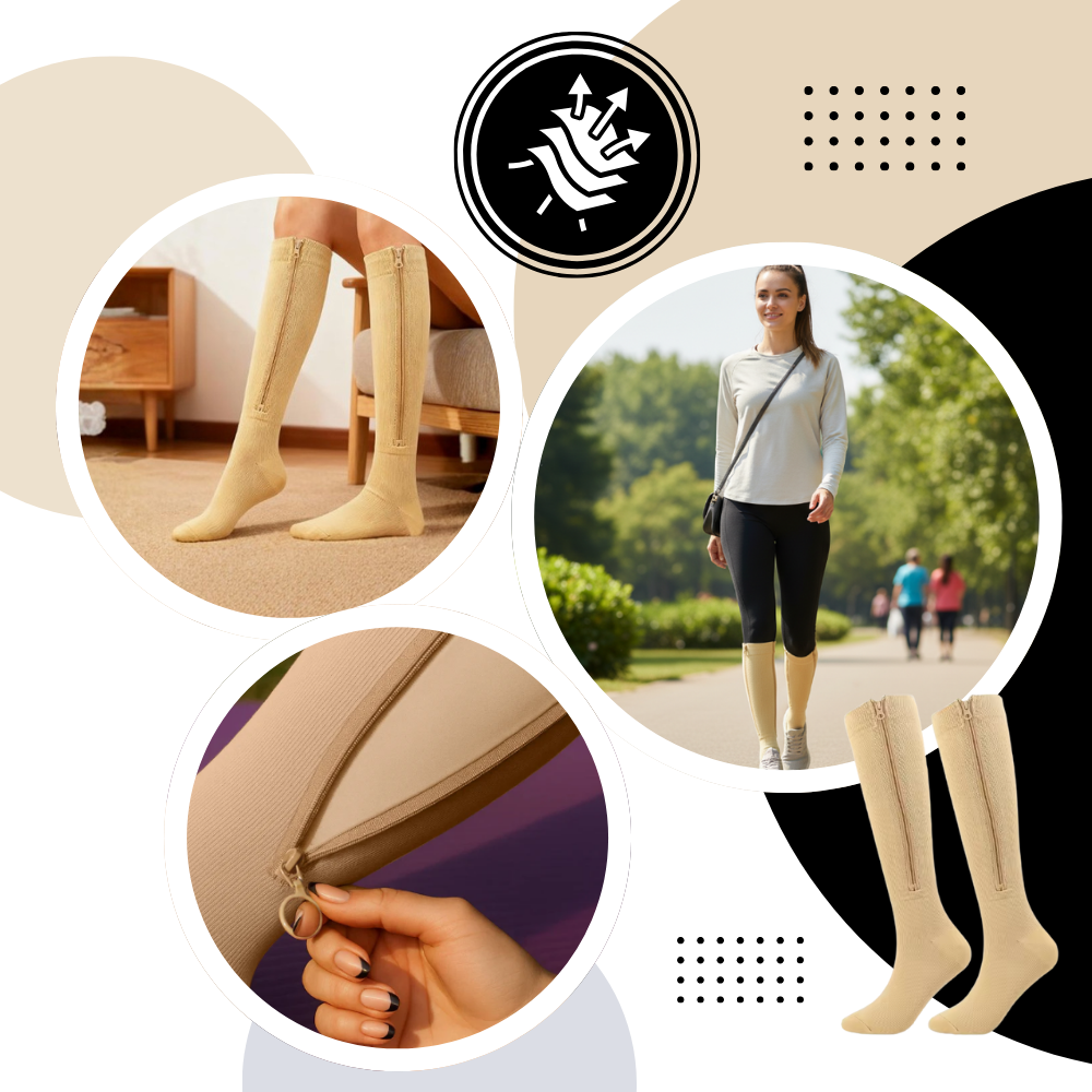 Knehøye Kompresjonsstrømper Med Glidelås - Ozerty