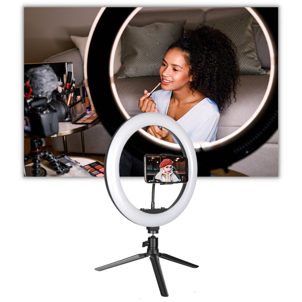 16 cm LED ringlys med stativ - Ozerty