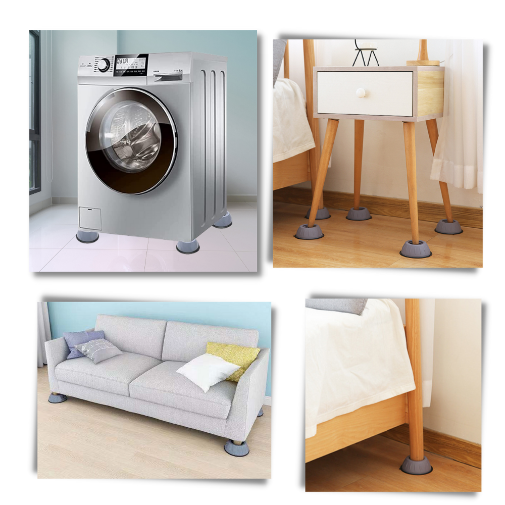 Pakke med 4 gummiføtter med antivibrasjon - Ozerty