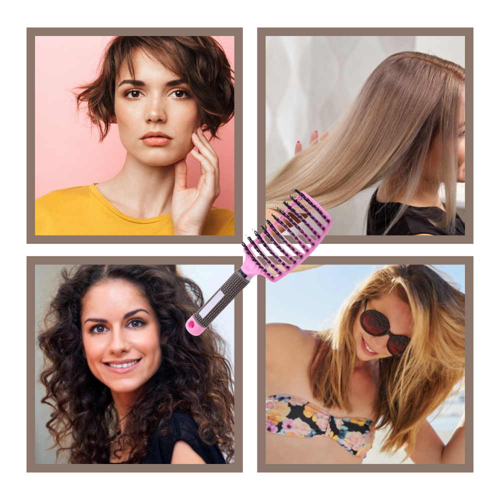 Masserende hårbørste med villsvinhår - Ozerty