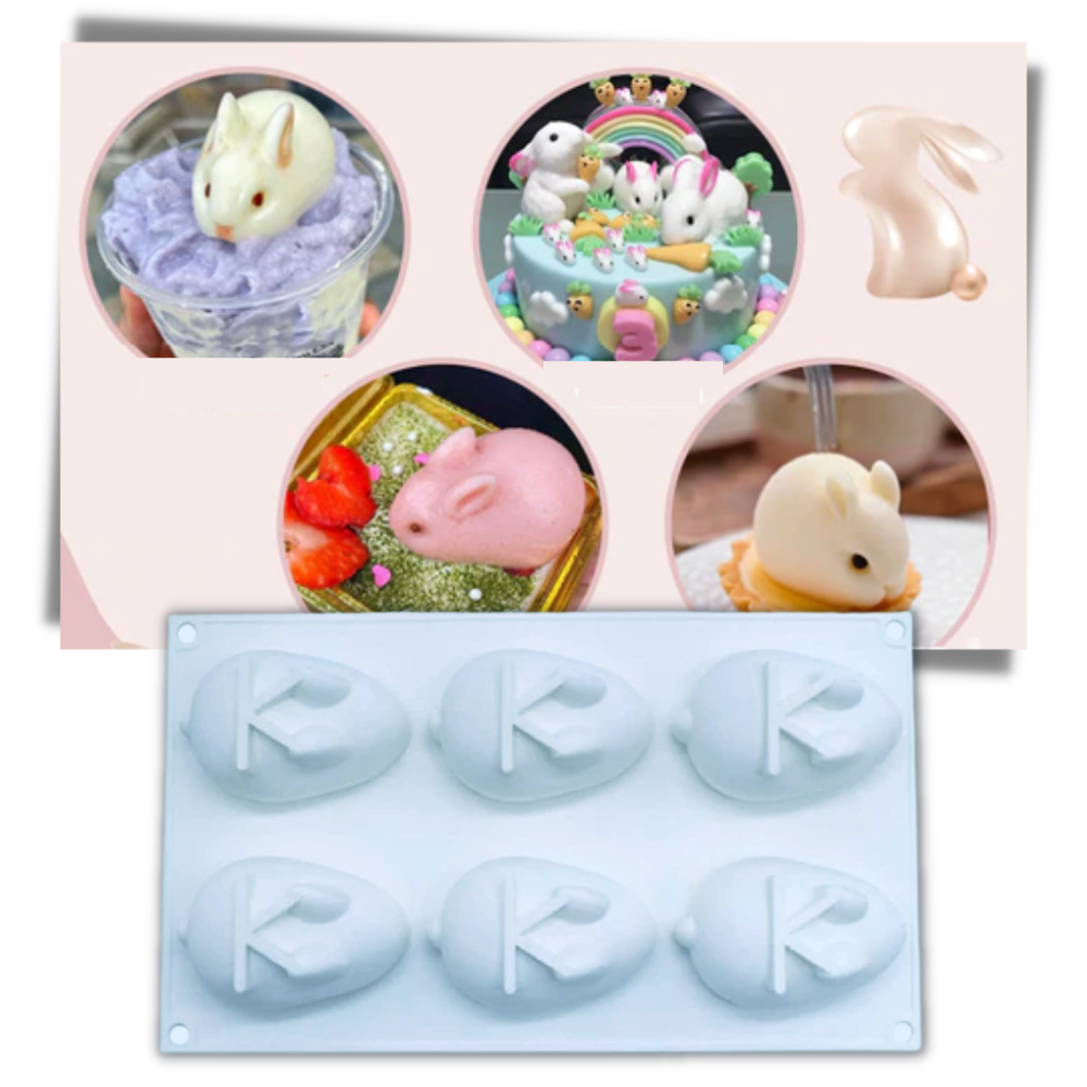 Mini kanin silikon kakeform - Ozerty