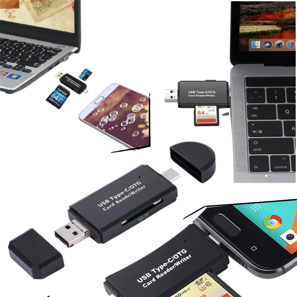 3 i 1 USB-minnekortleser - Ozerty