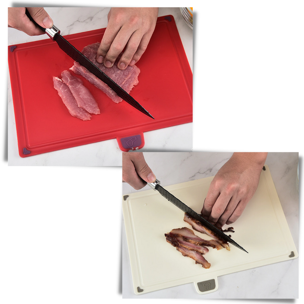 Sett med 4 skjærebrett med holder - Ozerty