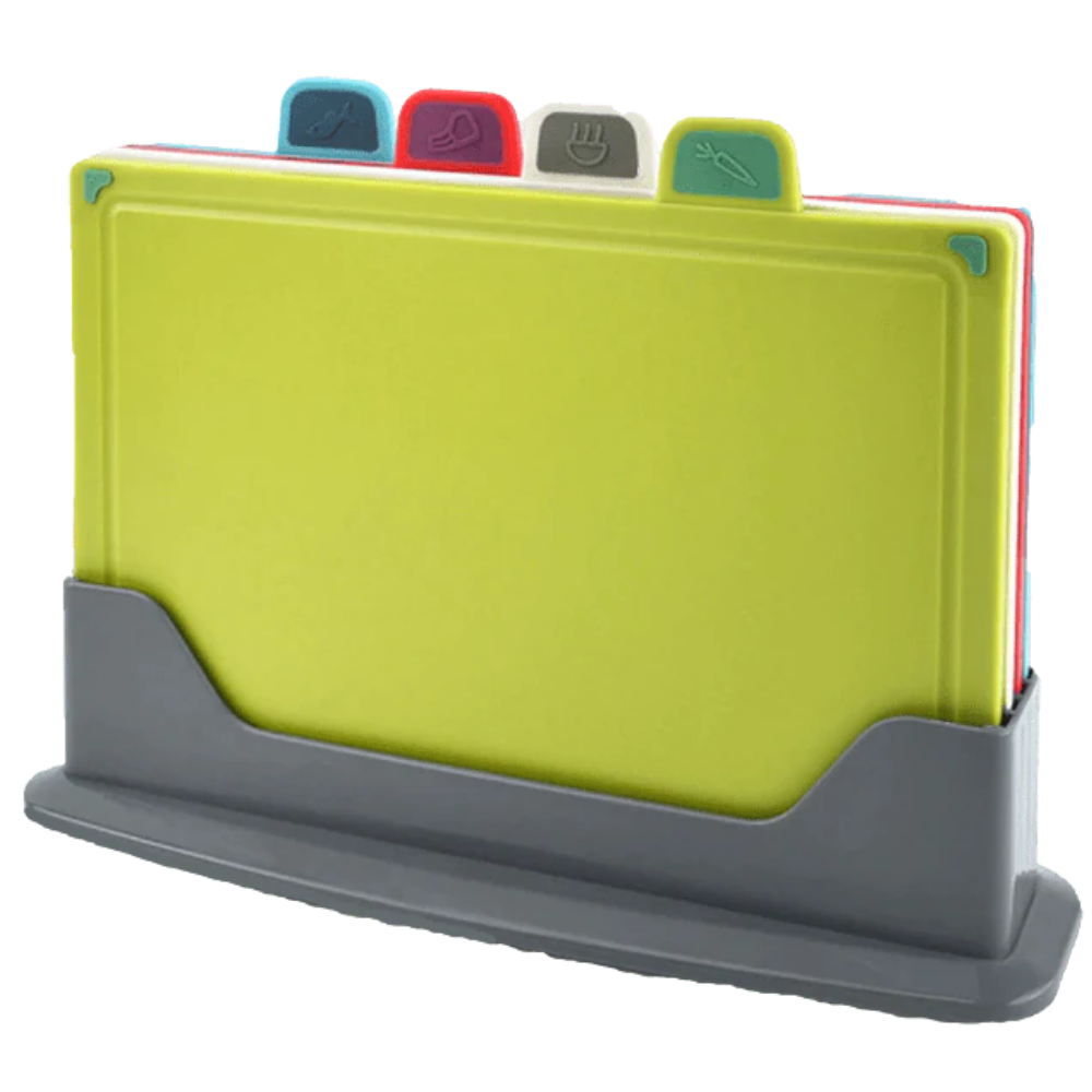 Sett med 4 skjærebrett med holder - Ozerty