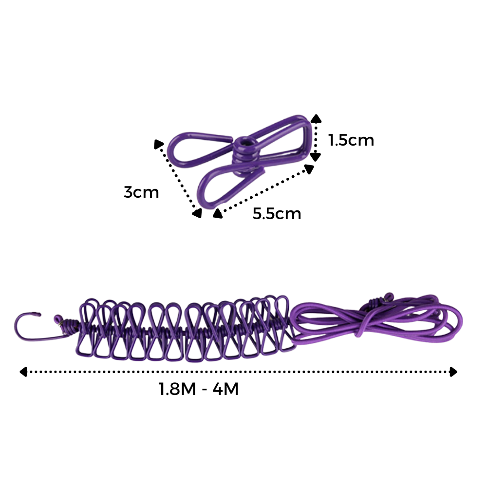 4m stretch campingklessnor med knagger - Ozerty