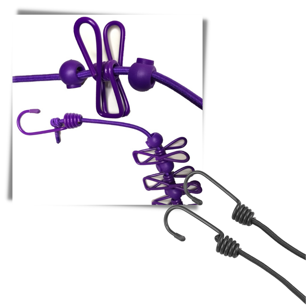 4m stretch campingklessnor med knagger - Ozerty