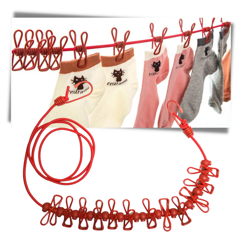 4m stretch campingklessnor med knagger - Ozerty