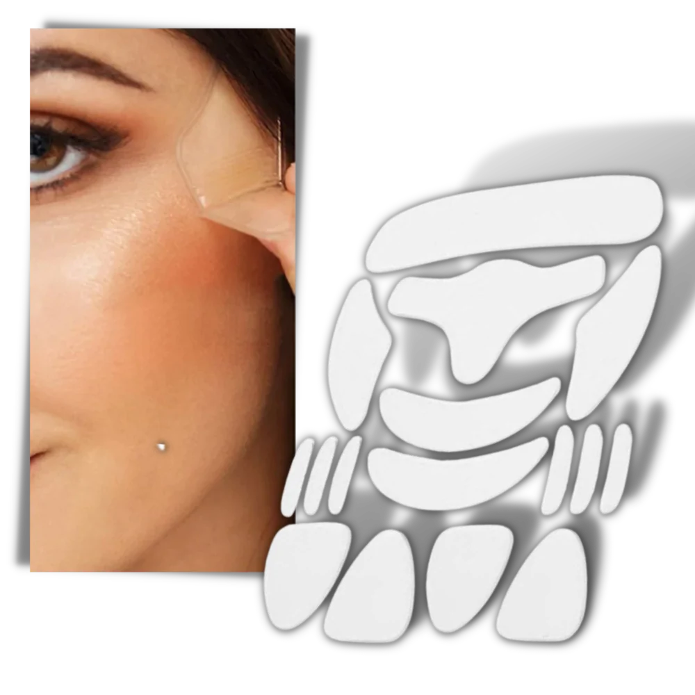 16 stk Anti-rynke silikon ansiktslapper - Ozerty