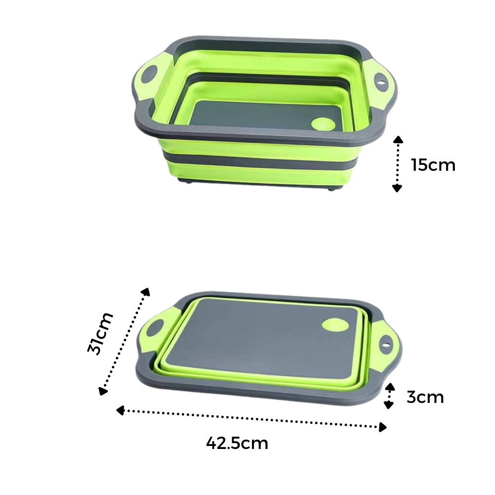 Sammenleggbart skjærebrett med kurv - Ozerty