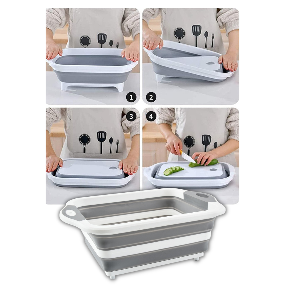 Sammenleggbart skjærebrett med kurv - Ozerty