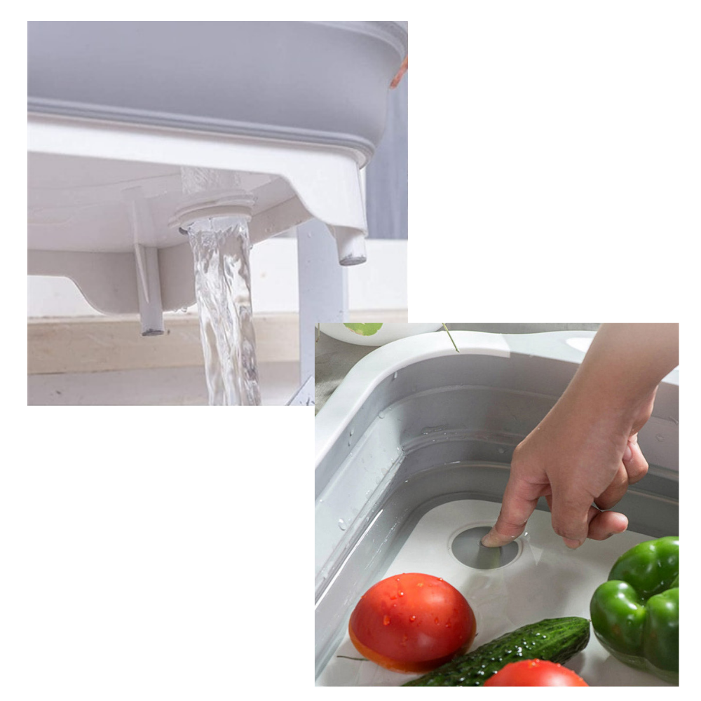 Sammenleggbart skjærebrett med kurv - Ozerty