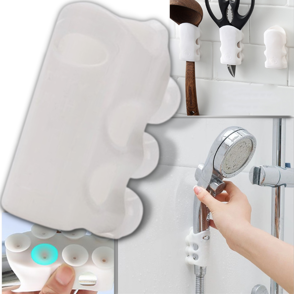 Holder til dusjhode med sugekopp(2-pakning) - Ozerty