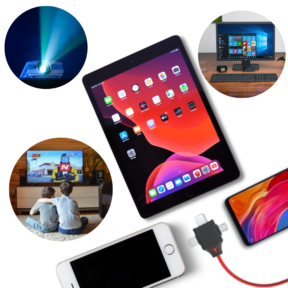 HDMI-adapterkabel for telefoner og nettbrett - Ozerty