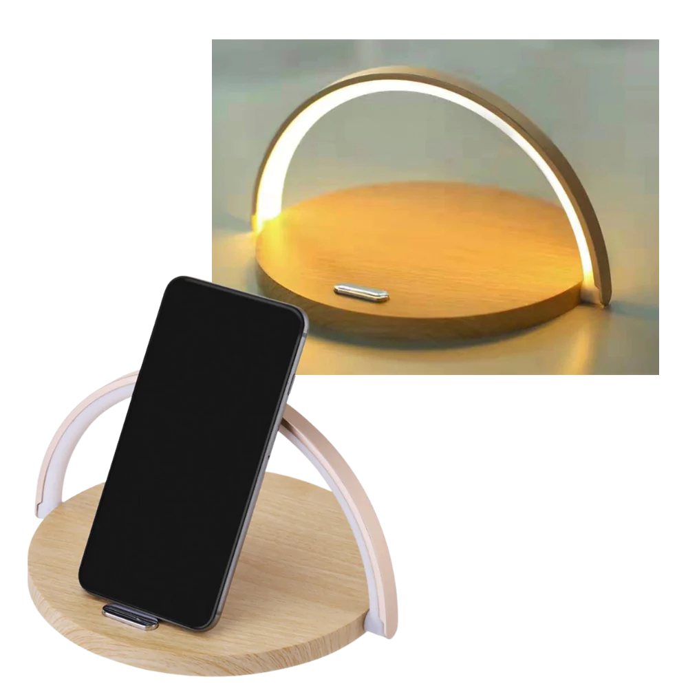 Bordlampe og trådløs telefonlader - Ozerty