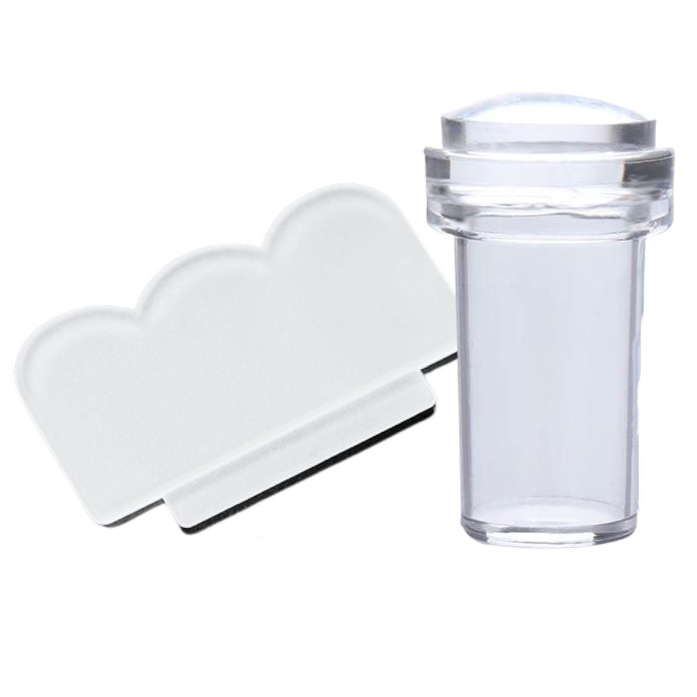 Neglkunst silikon stempelsett med skrape - Ozerty