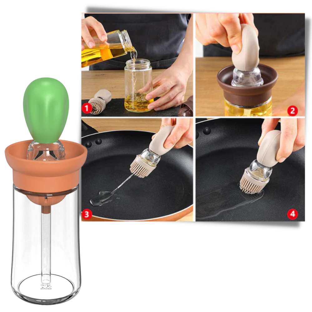 Oljeglassflaske med børste - Ozerty
