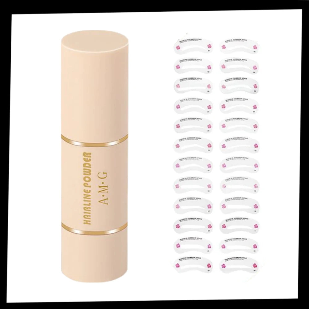 Øyenbrynsmarkør og stensilsett - Ozerty