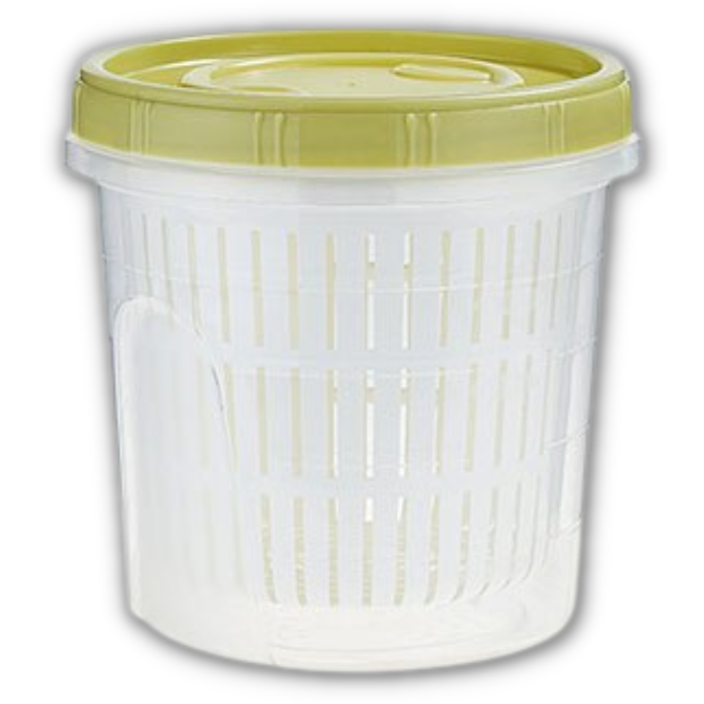 Stackable food container with drain