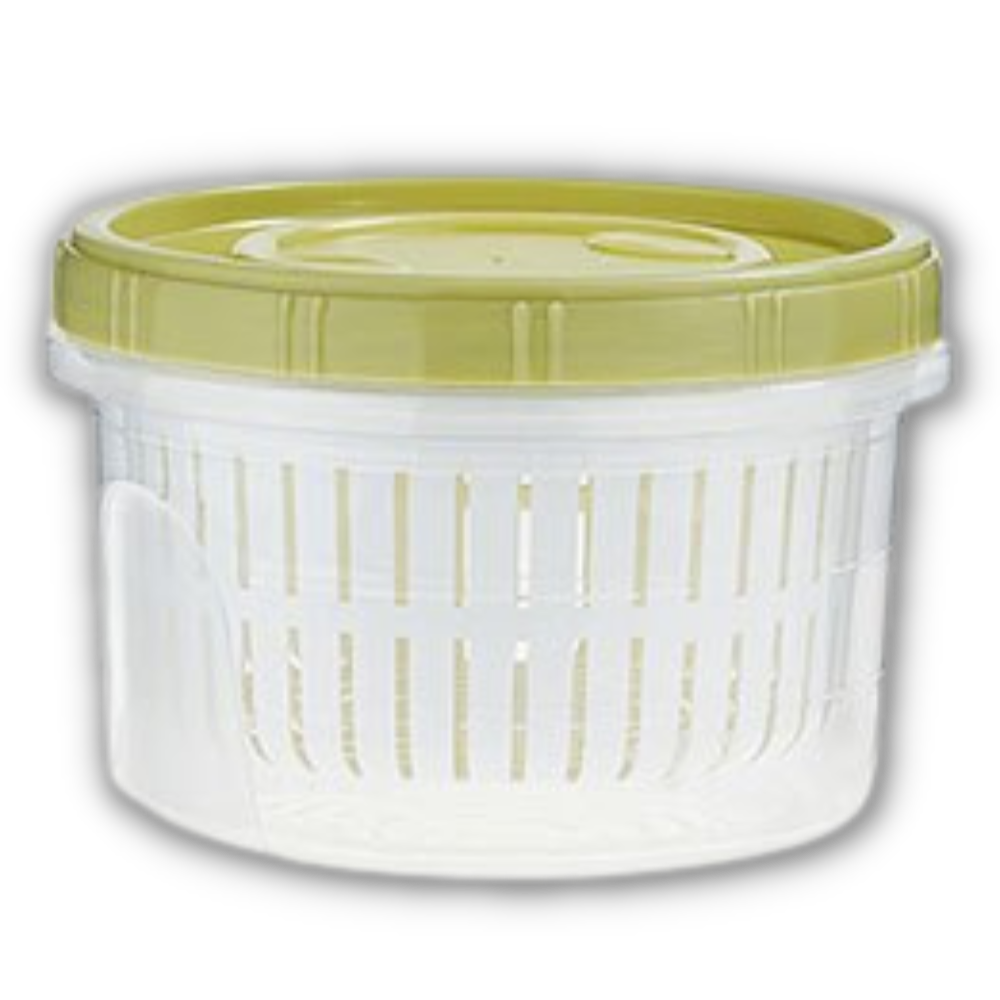 Stackable food container with drain