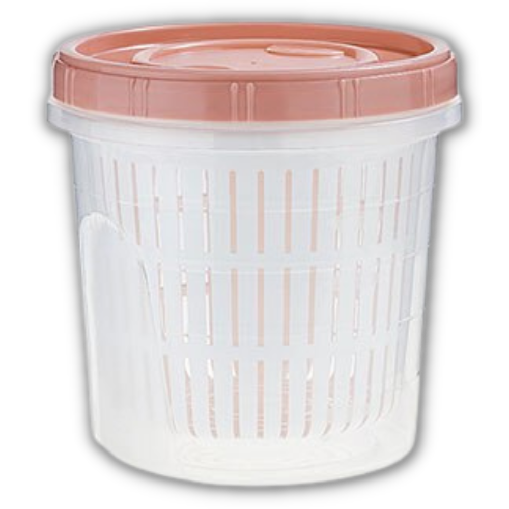 Stackable food container with drain
