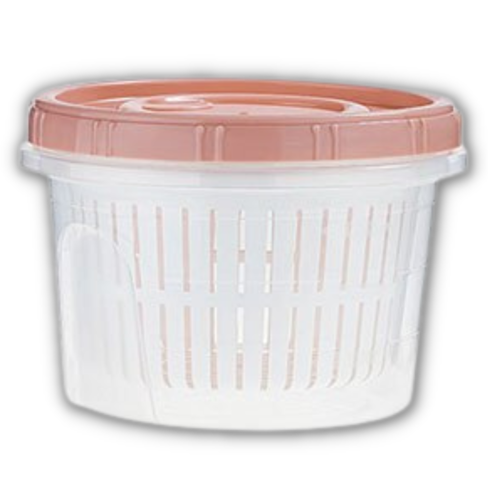 Stackable food container with drain