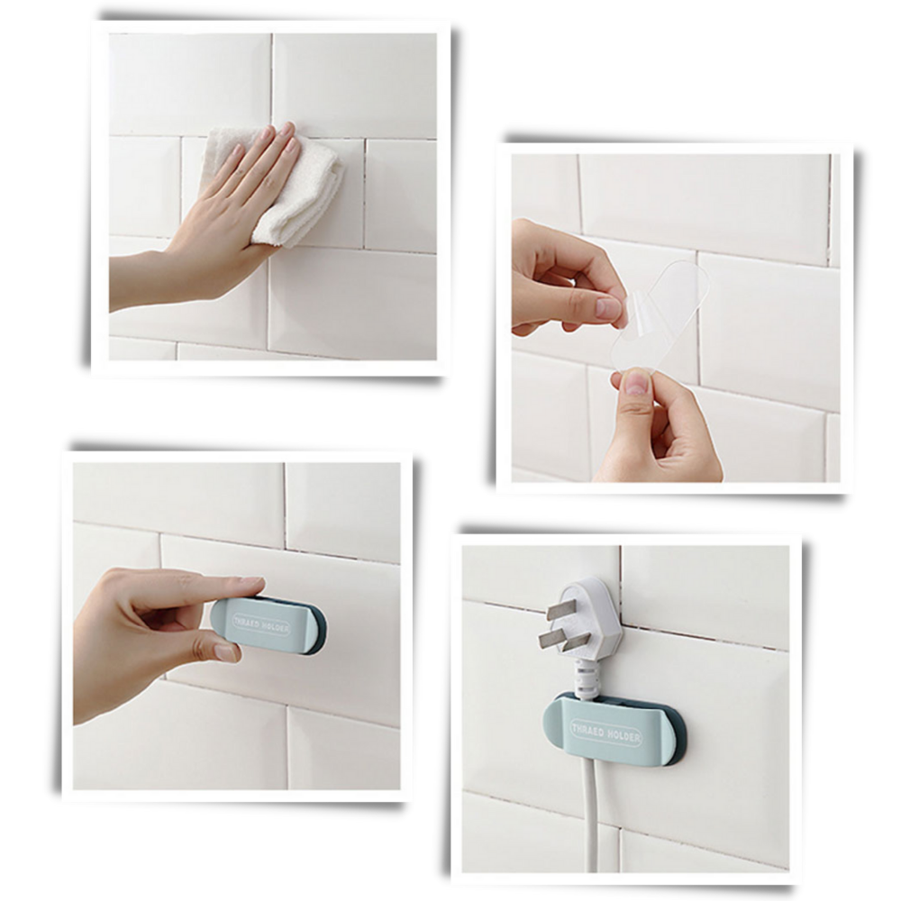 4-pakning selvklebende kabelklemmer - Ozerty