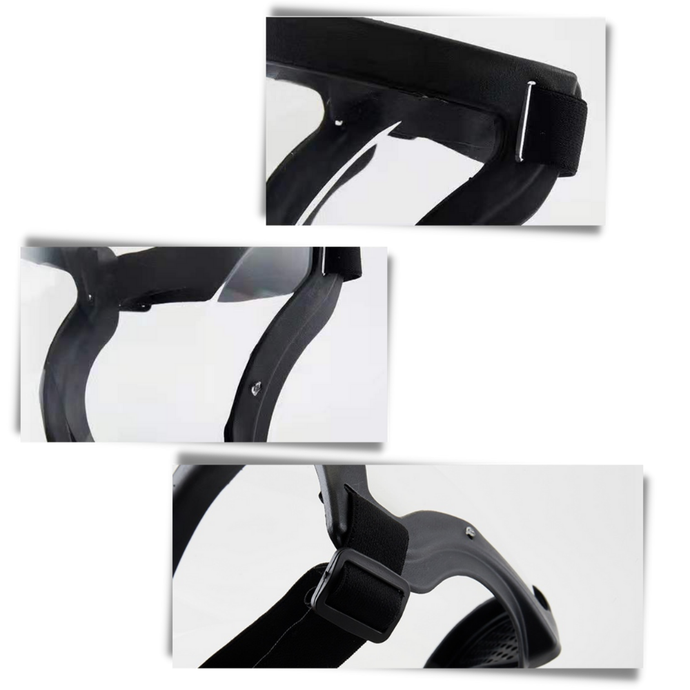 Gjennomsiktig, beskyttende full ansiktsskjerm - Ozerty