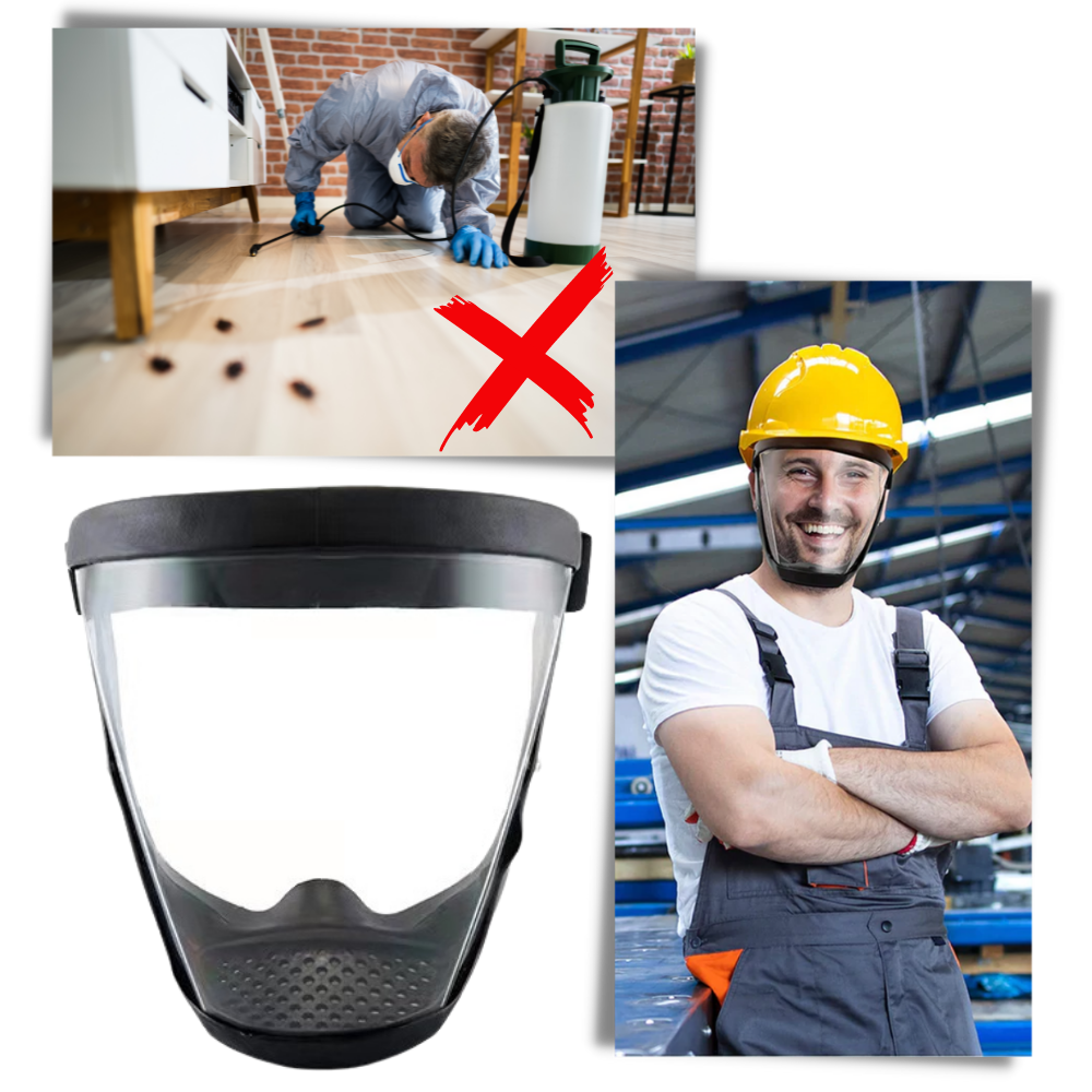 Gjennomsiktig, beskyttende full ansiktsskjerm - Ozerty