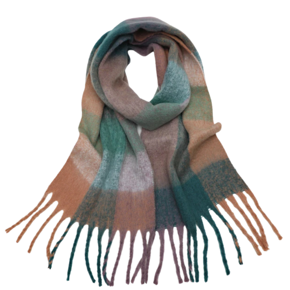Plaid winter scarf for women
