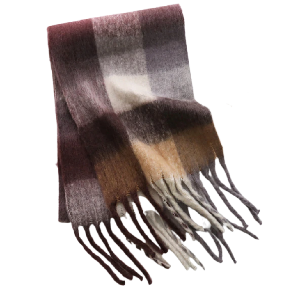 Plaid winter scarf for women