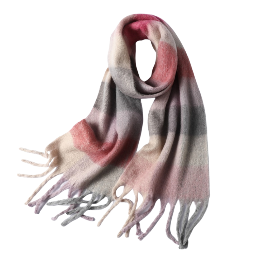 Plaid winter scarf for women