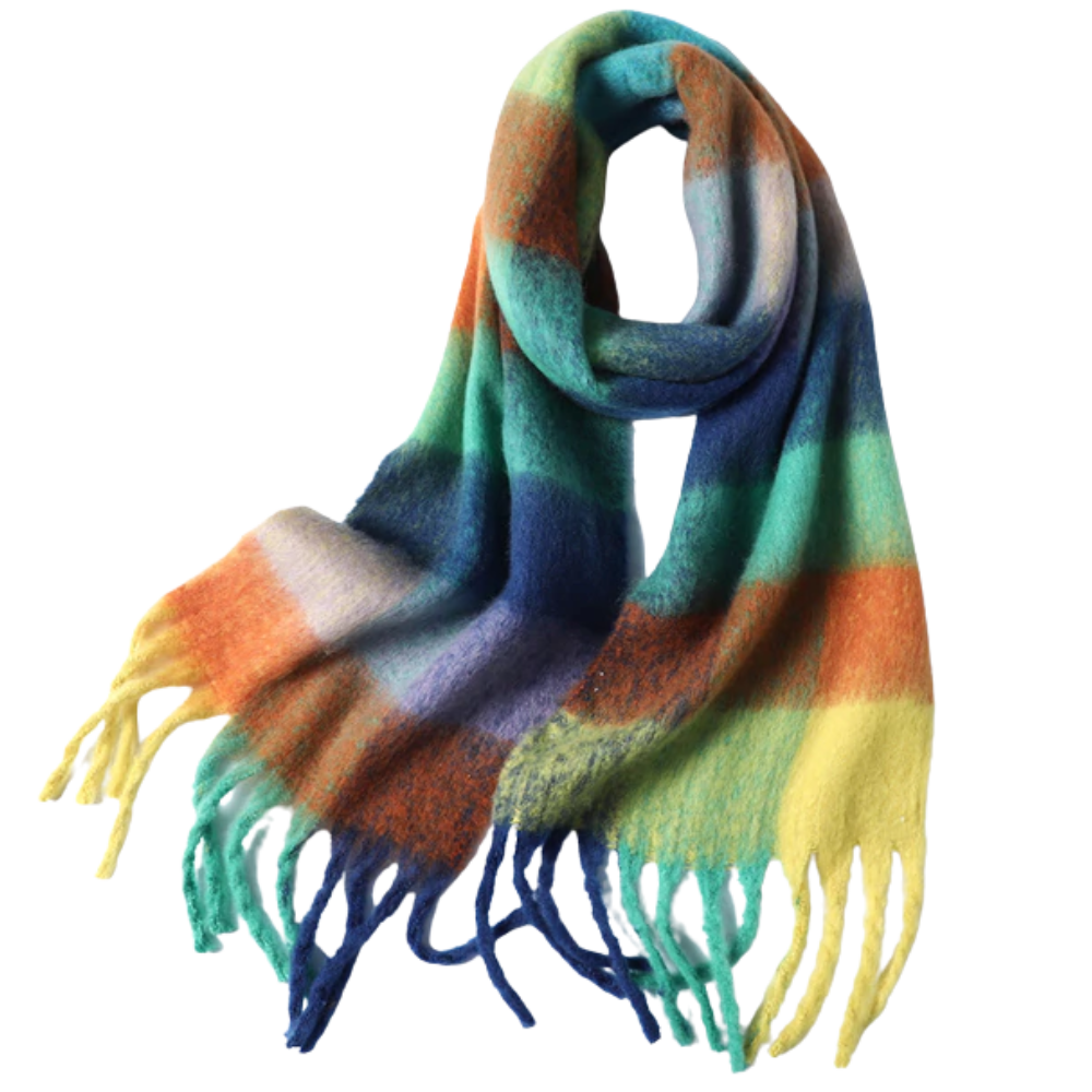 Plaid winter scarf for women