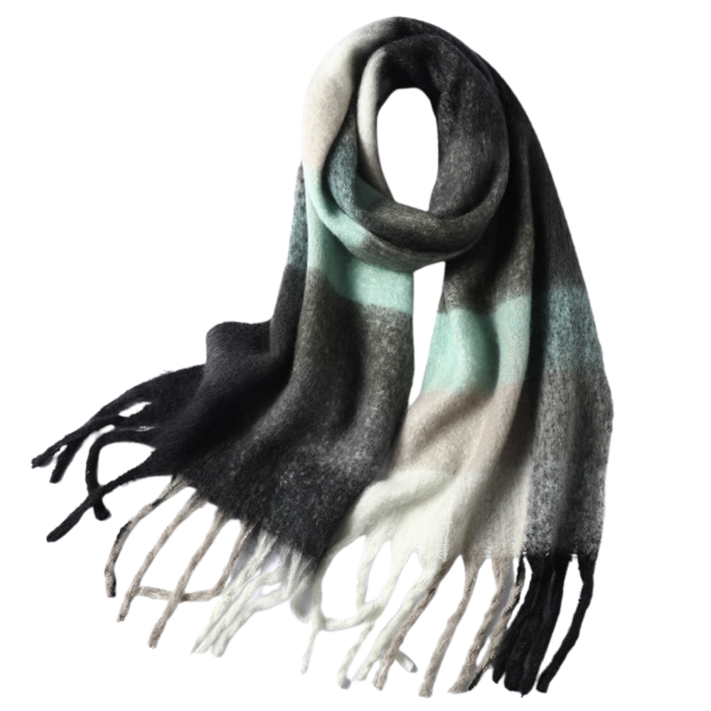 Plaid winter scarf for women