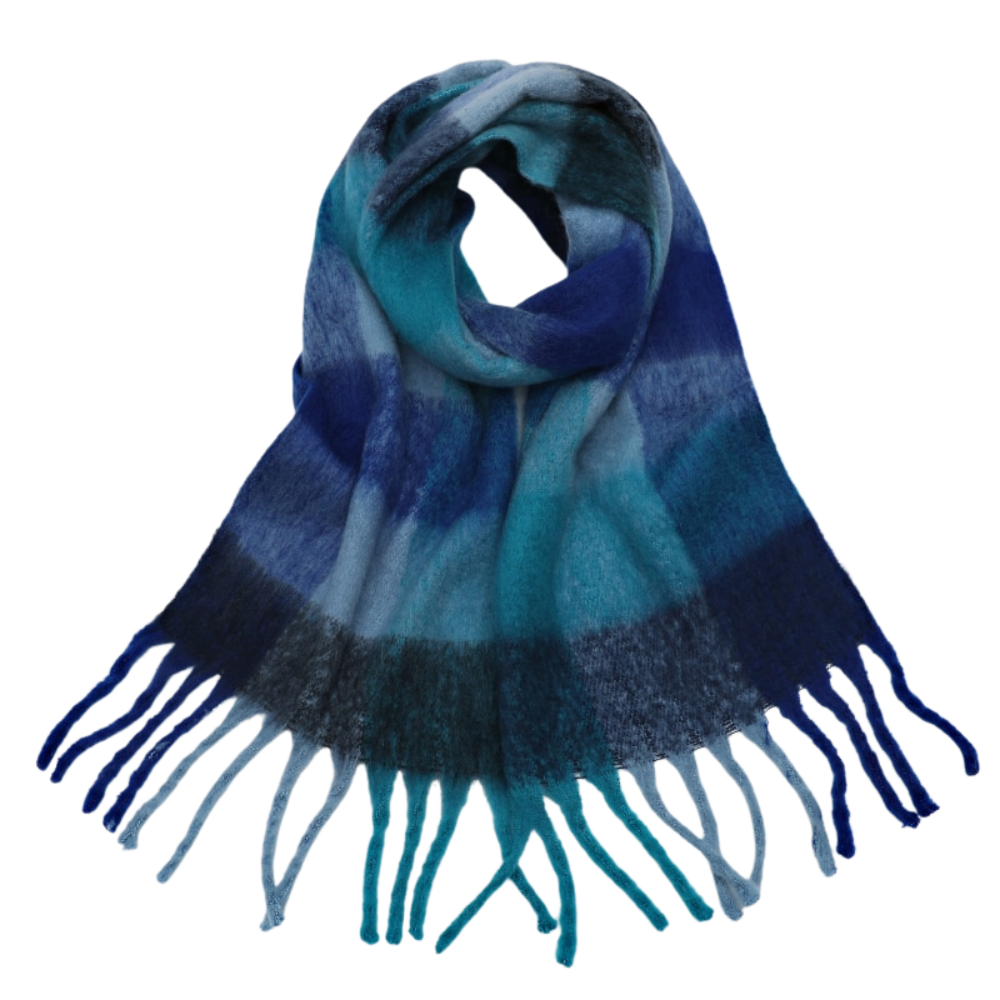 Plaid winter scarf for women