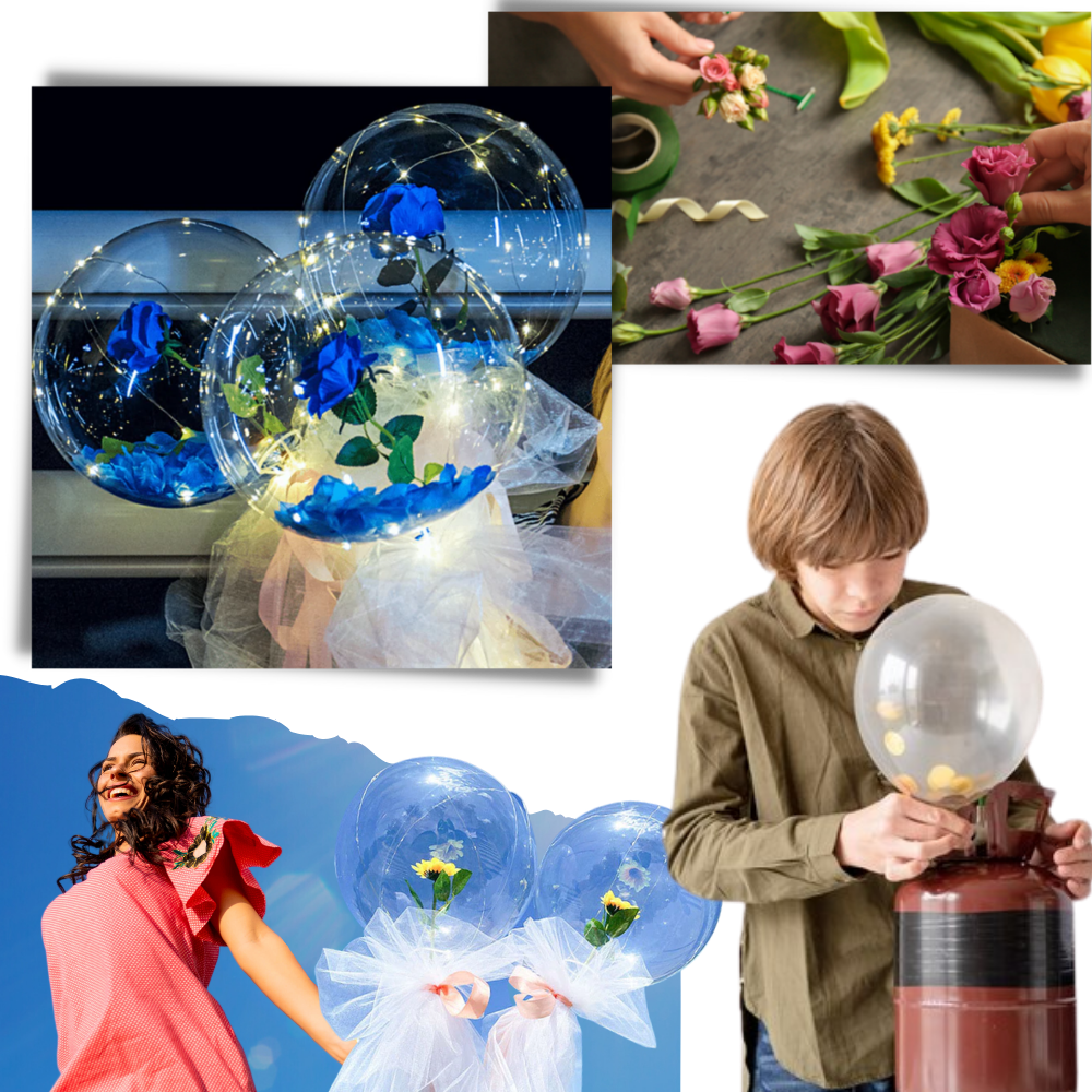 Vakker Rose LED-ballong - Ozerty