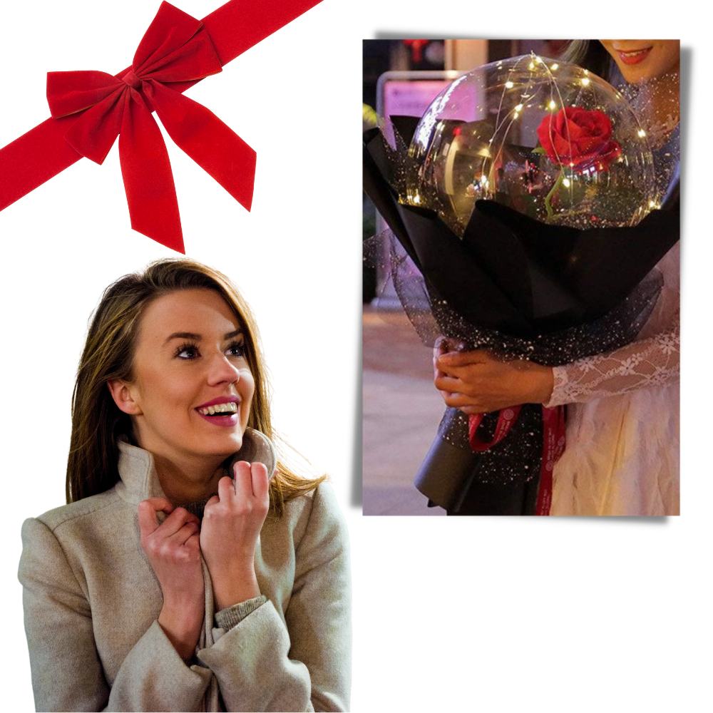 Vakker Rose LED-ballong - Ozerty