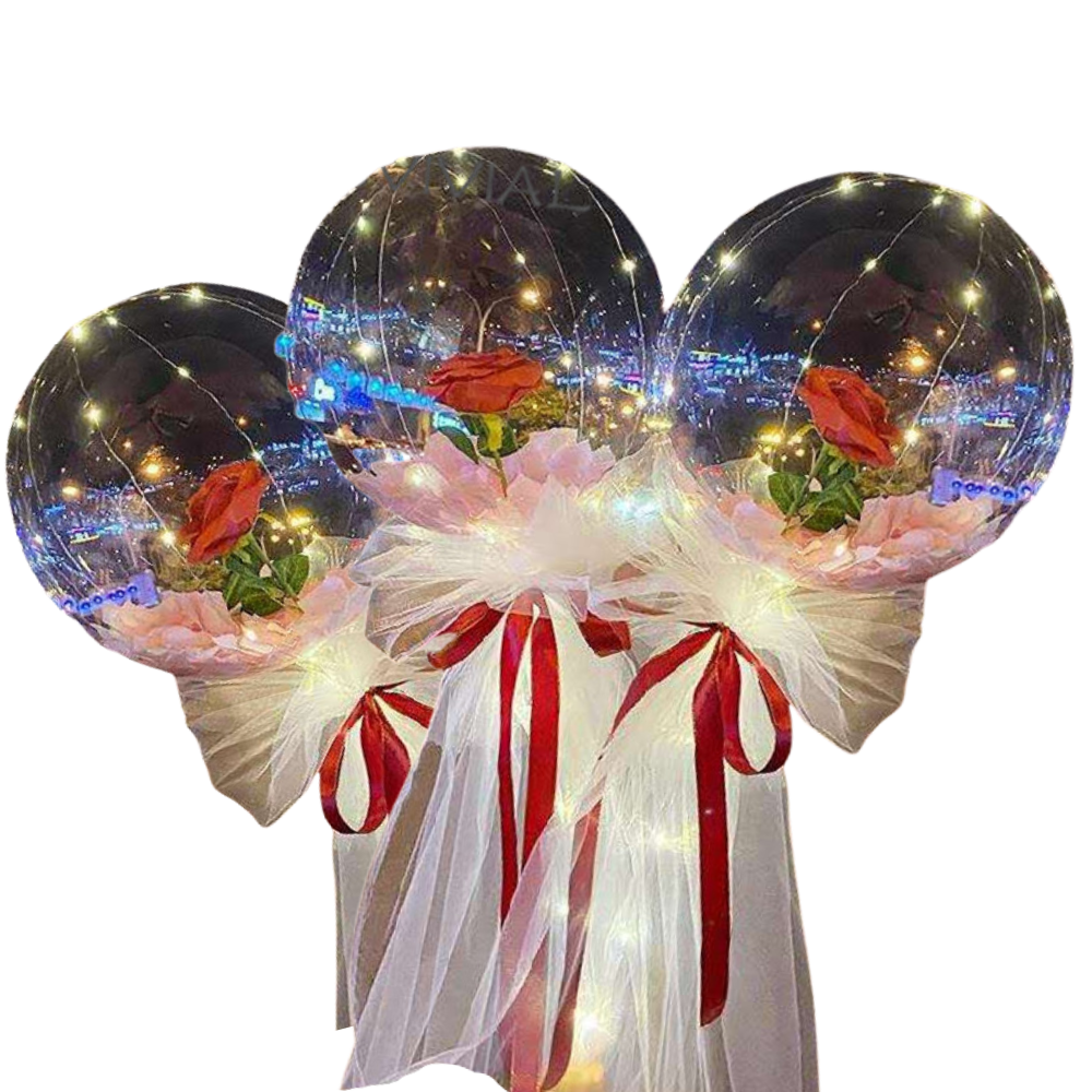 Vakker Rose LED-ballong  - Ozerty