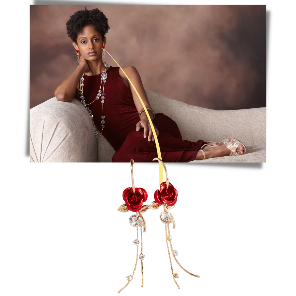 Rose øredobber - Ozerty