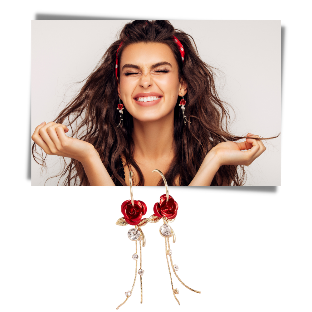 Rose øredobber - Ozerty