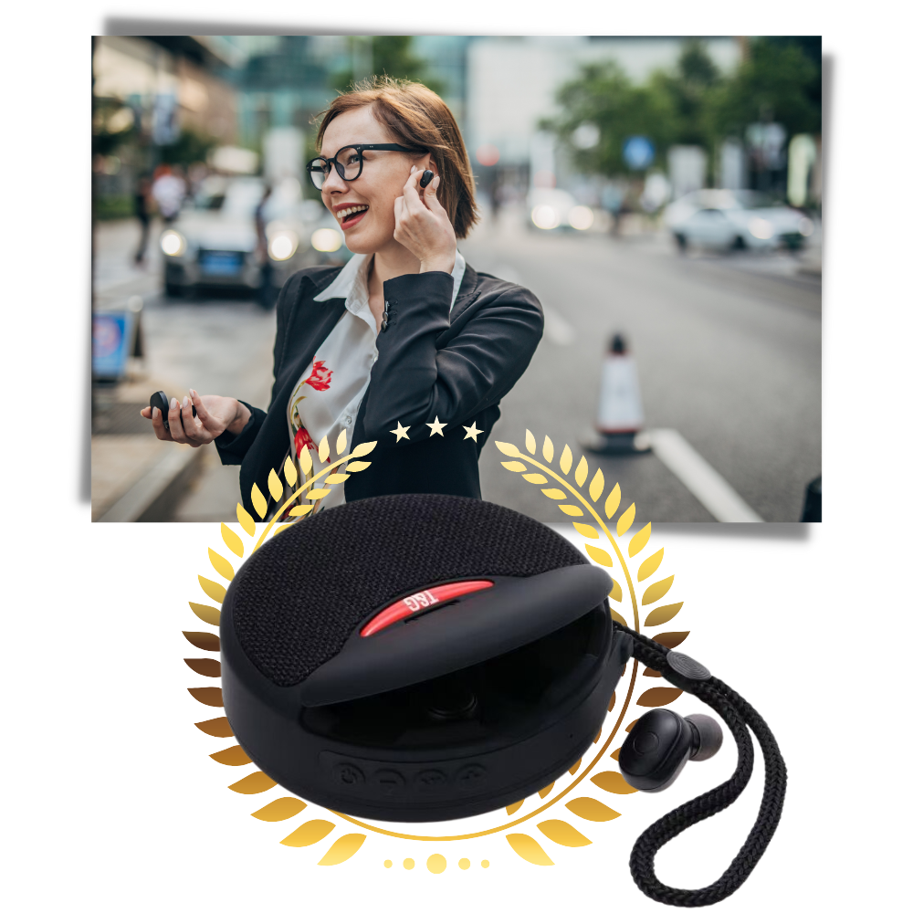 Trådløs Bluetooth-høyttaler med ørepropper - Ozerty