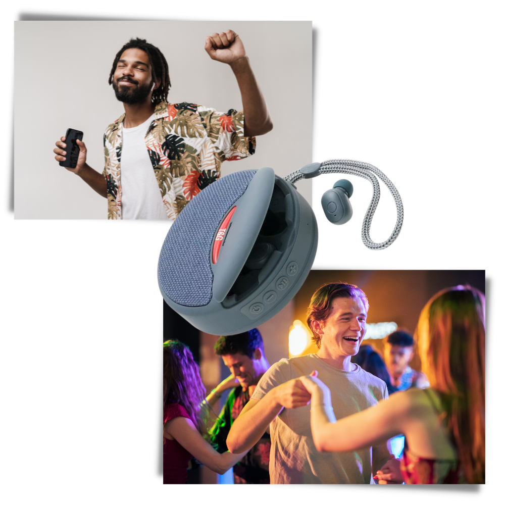 Trådløs Bluetooth-høyttaler med ørepropper - Ozerty