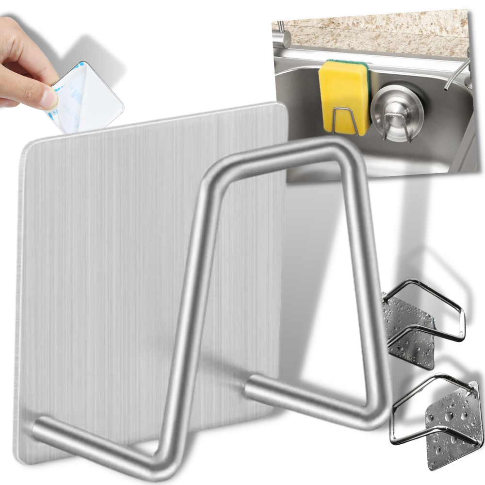 Pakke med 2 svampholdere i rustfritt stål - Ozerty