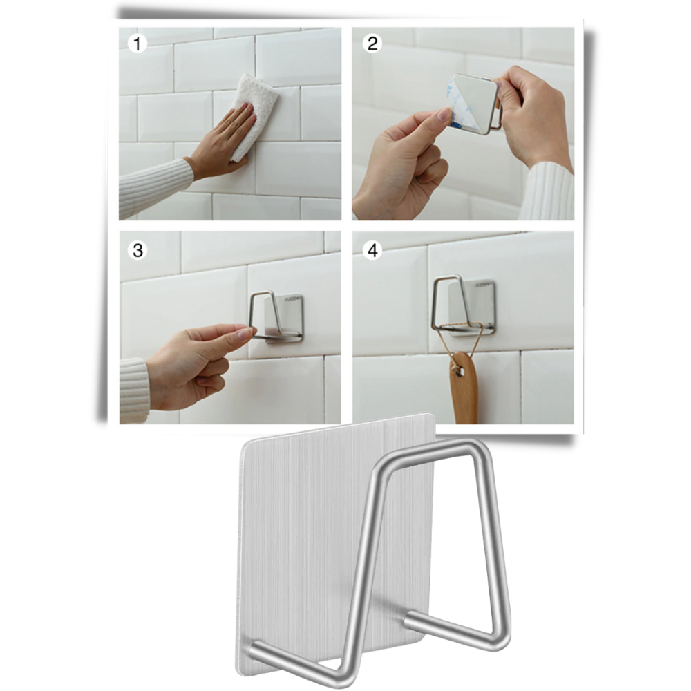 Pakke med 2 svampholdere i rustfritt stål - Ozerty