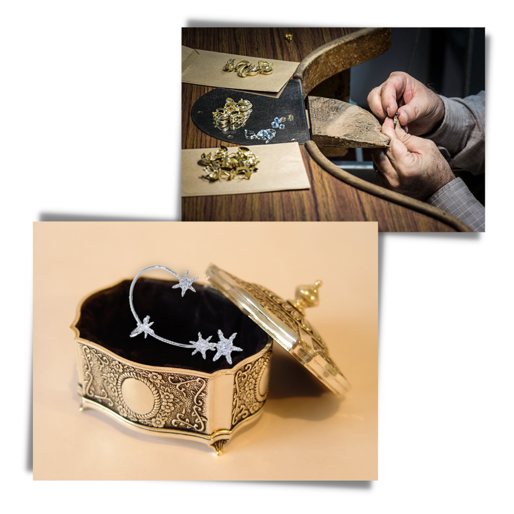 Et par Zirconia clip-on mote øredobber  - Ozerty