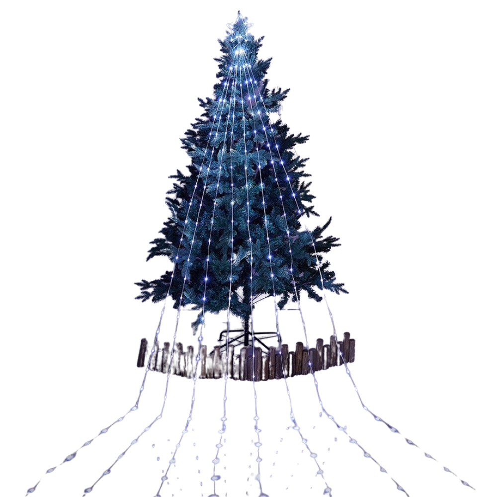Christmas tree lights with waterfall design